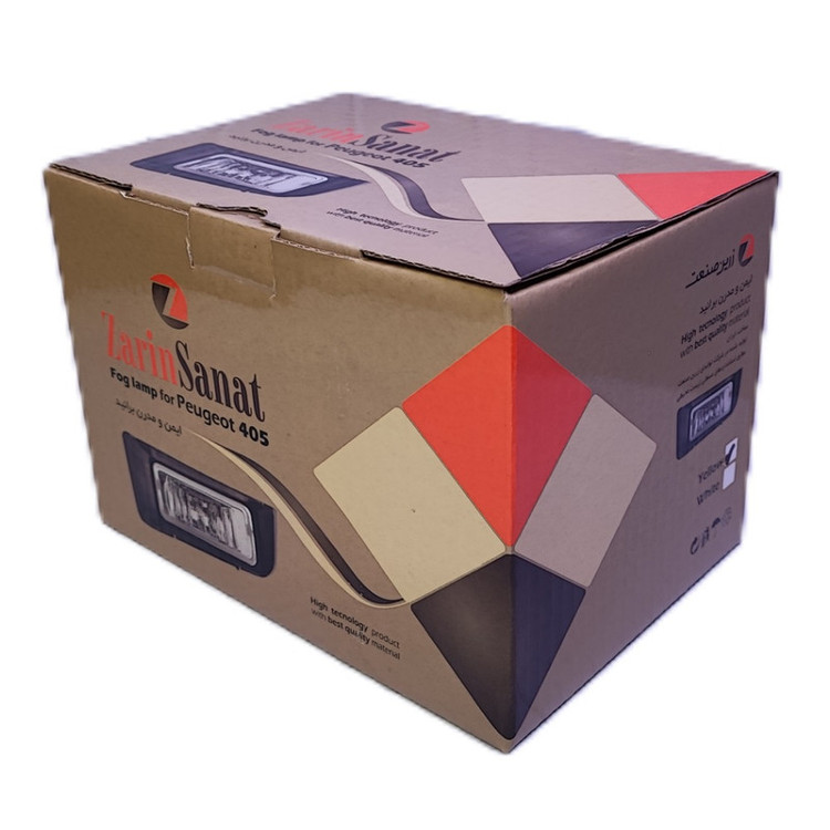 چراغ مه شکن جلو چپ و راست زرین صنعت مدل PY-405 مناسب برای پژو 405 بسته 2 عددی
